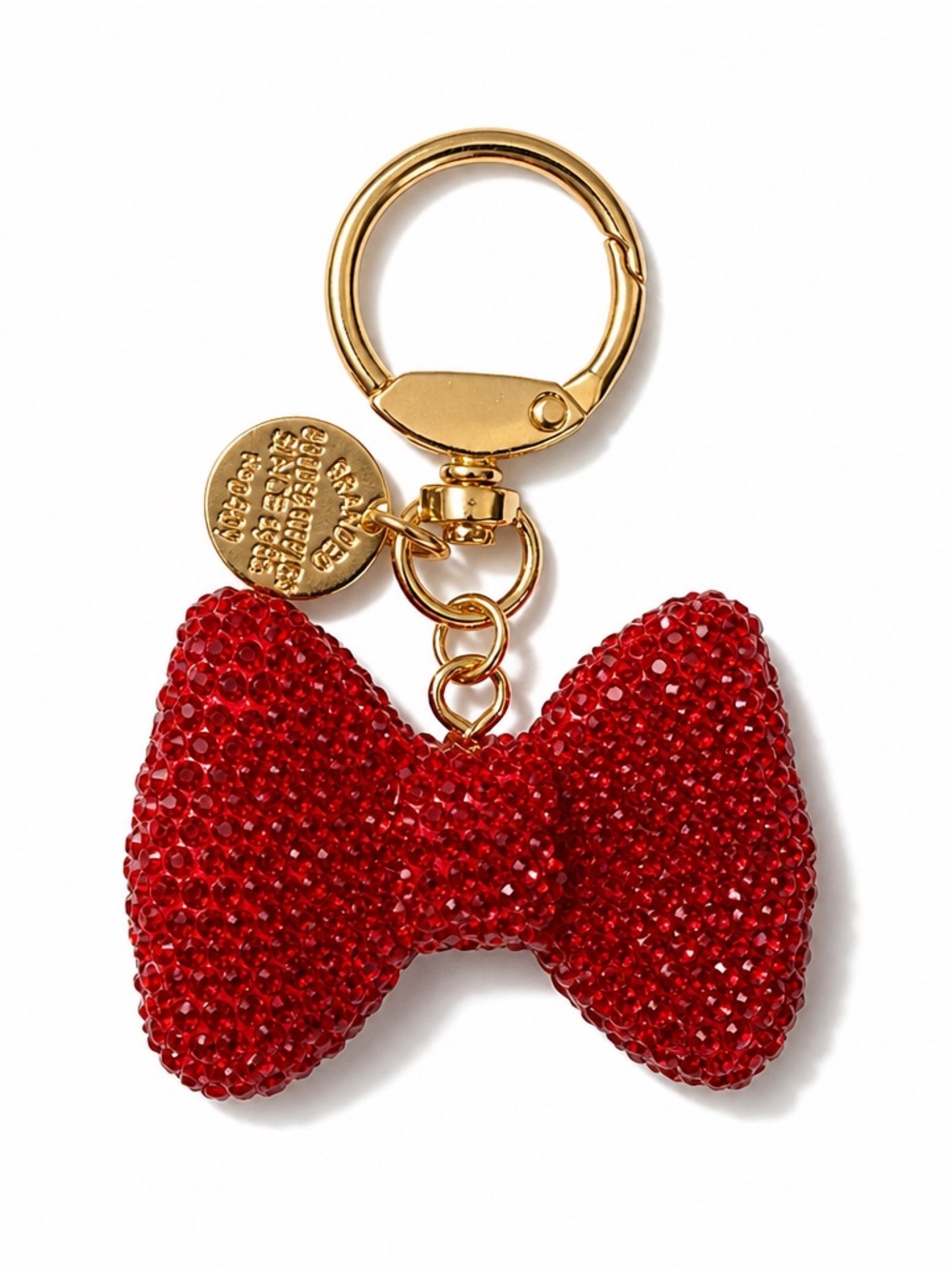 Crystal Red Bow Keychain Bag Charm Rhinestone